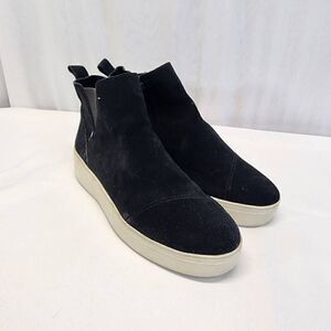 TOMS Womens Jamie Slip On Platform Sneakers Shoes Casual - Black Size 11